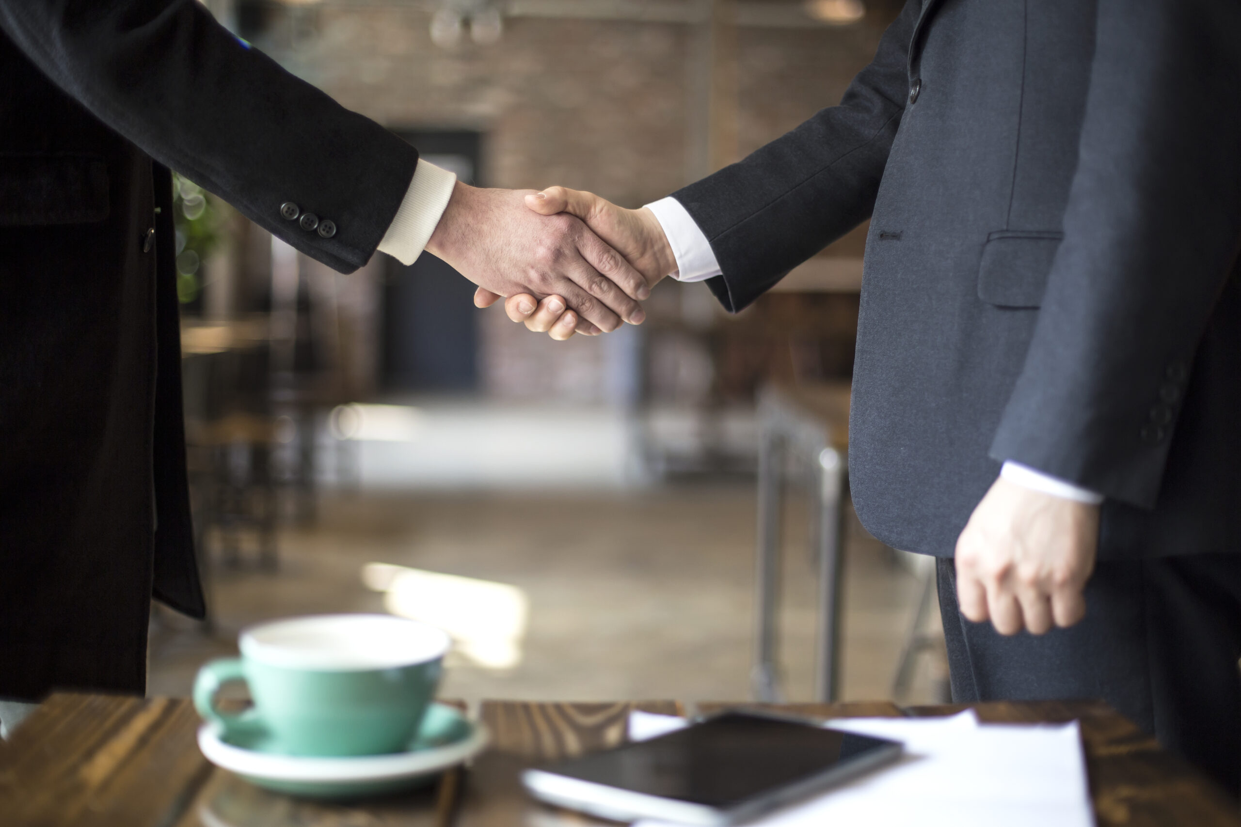 Business man giving business card